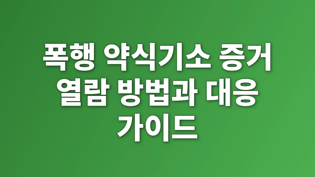 폭행 약식기소 증거 열람 방법과 대응 가이드